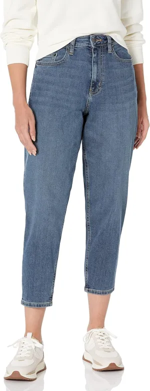 Amazon Essentials Women's High-Rise Relaxed Leg Tapered Ankle Jean
