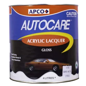 Apco Auto Care Acrylic Lacquer Gloss White 4L