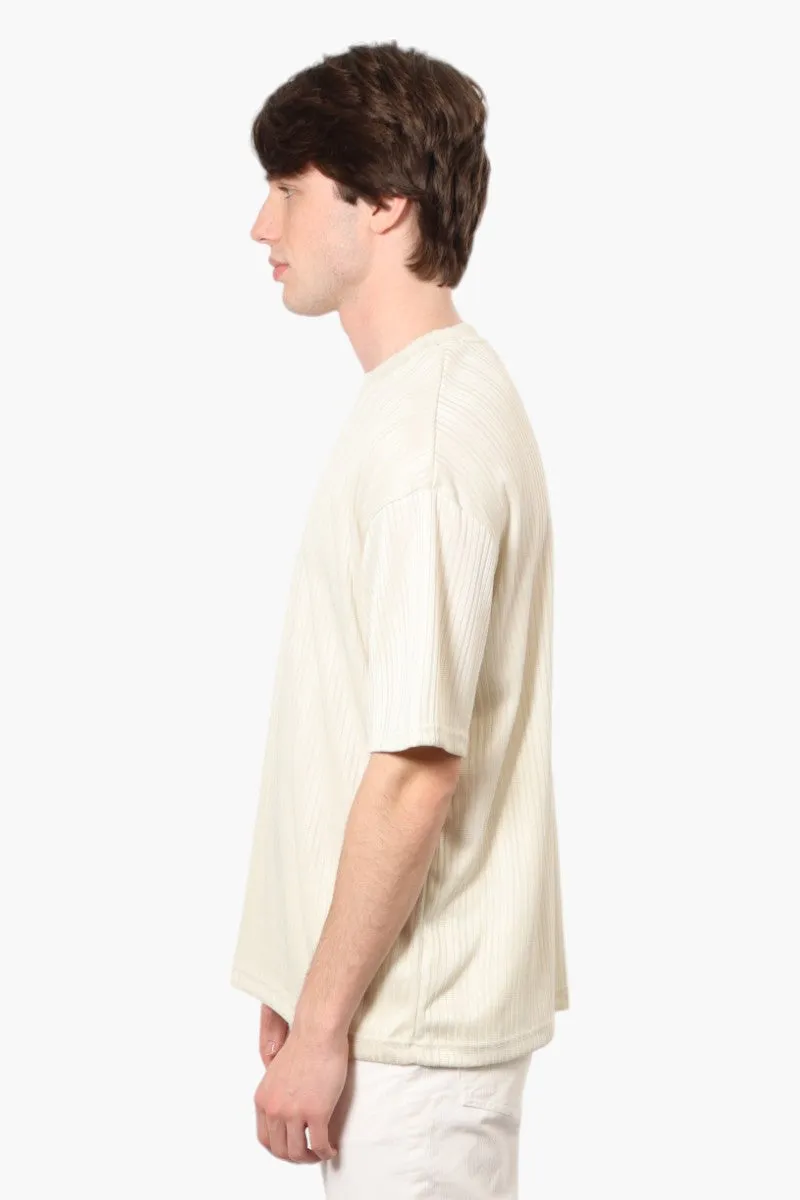 Bruno Ribbed Drop Shoulder Tee - Cream