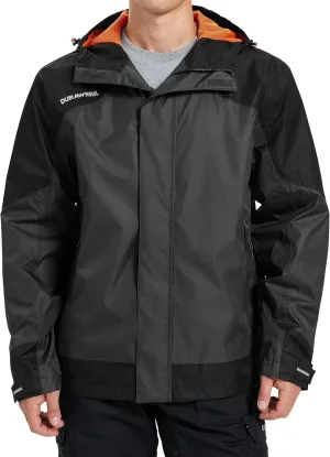 DURAWERK Water Resistant Jackets for Men Lightweight Windbreaker Jacket Hooded Mens Rain Jacket & Work Jackets for Men