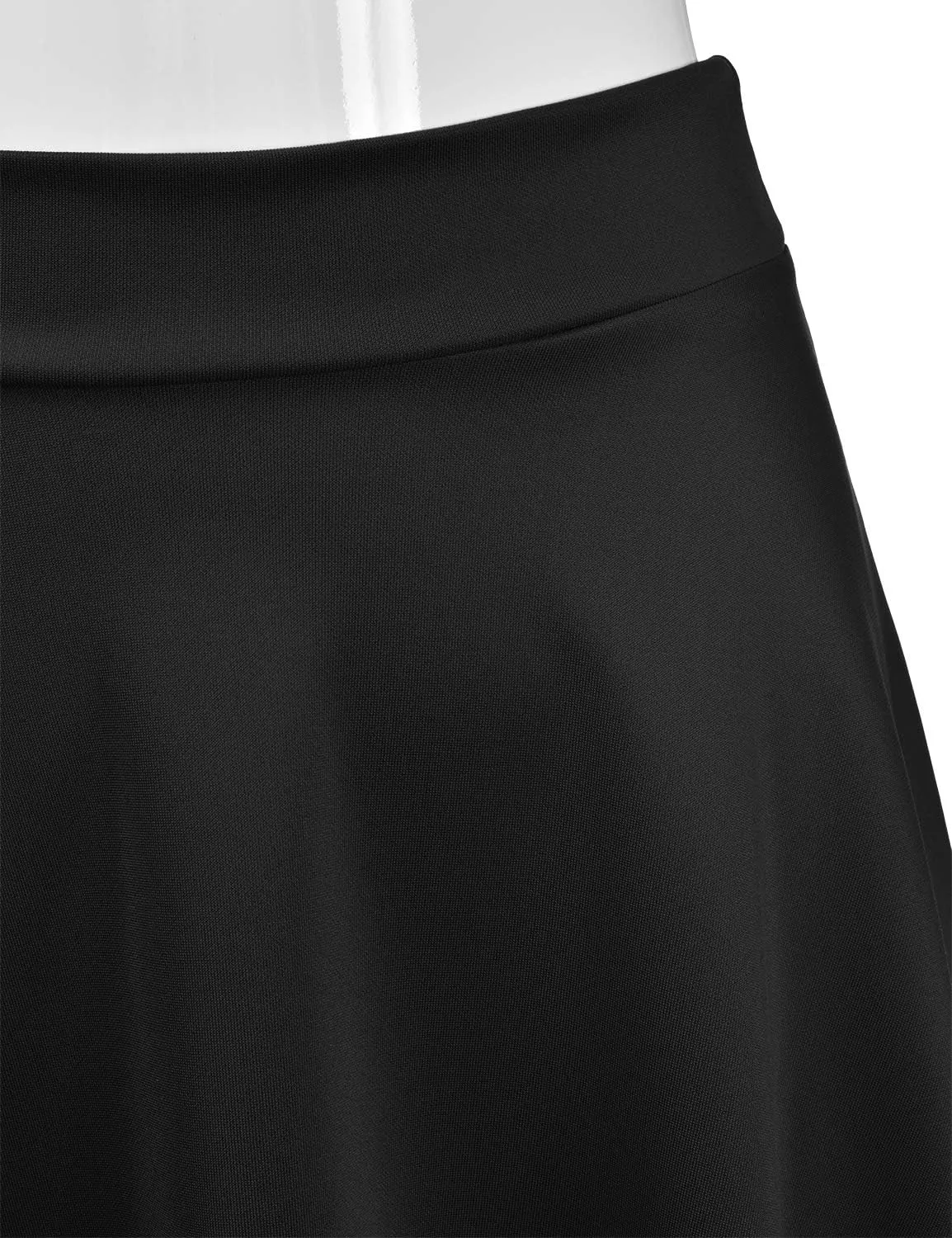 EIMIN Women's Basic Versatile Stretchy Flared Casual Midi Skater Skirt (S-3XL)
