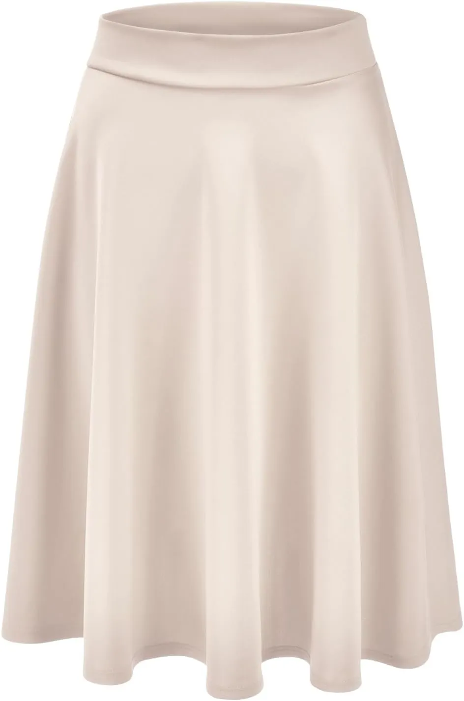 EIMIN Women's Basic Versatile Stretchy Flared Casual Midi Skater Skirt (S-3XL)