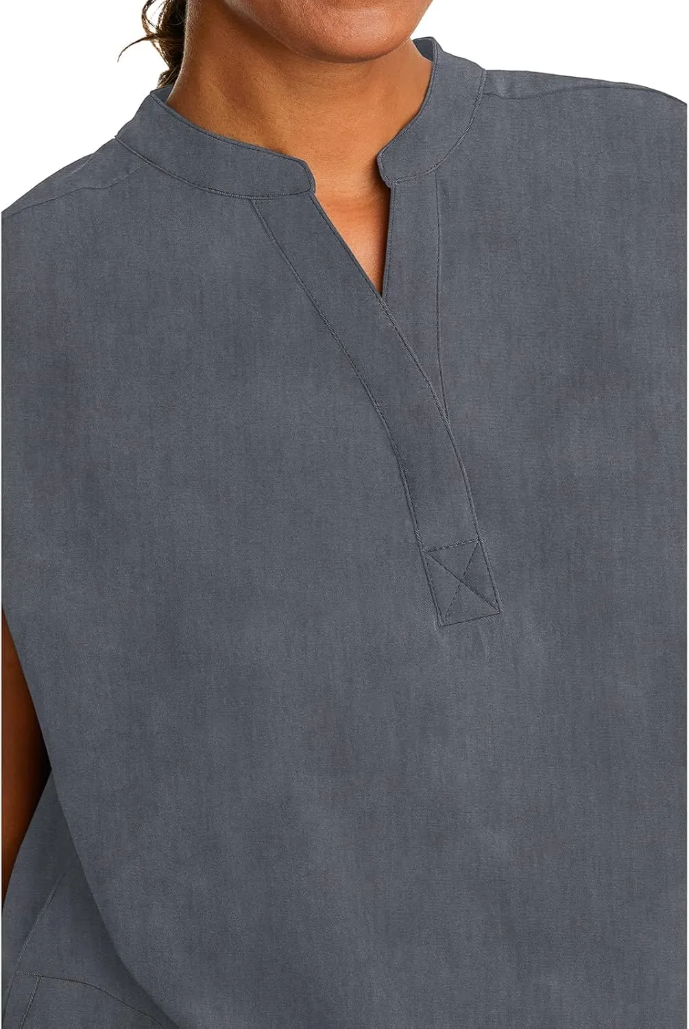 Healing Hands Women's Scrub Top Relaxed Fit Journey Top - 2 Pockets with Knit Details, Dolman Sleeve and Rounded Hem - 2152