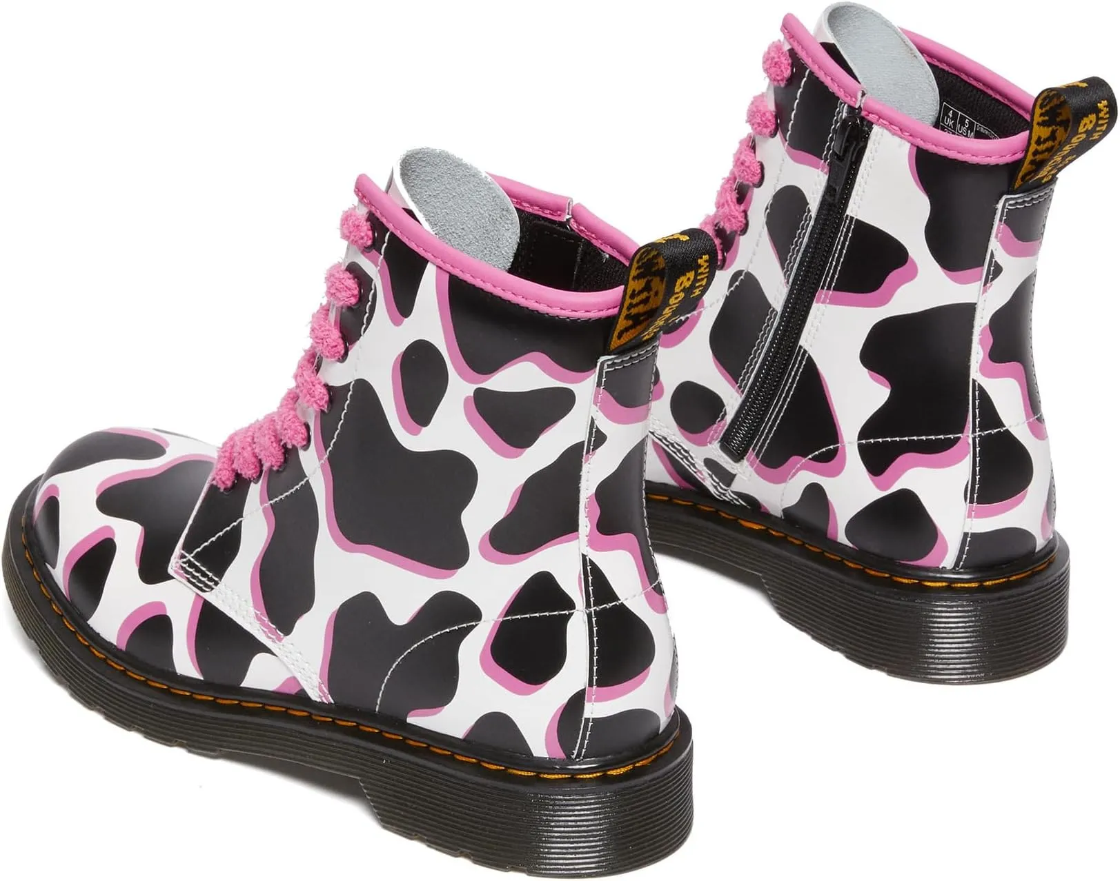Lace-up boots 1460 Dr. Martens White Cow Print Patent Lamp