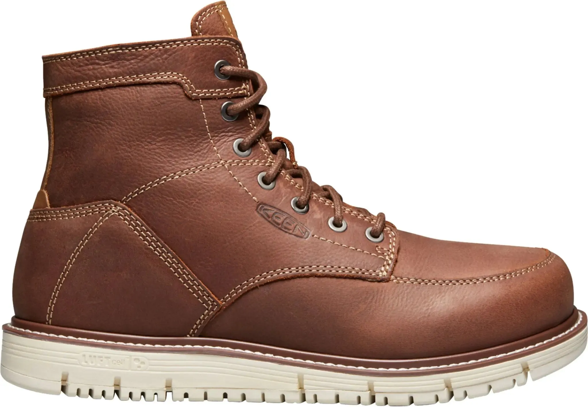 Men’s Keen San Jose 6" Soft Toe Work Boot – Ultra-Lightweight, Waterproof Leather, Slip-Resistant Comfort