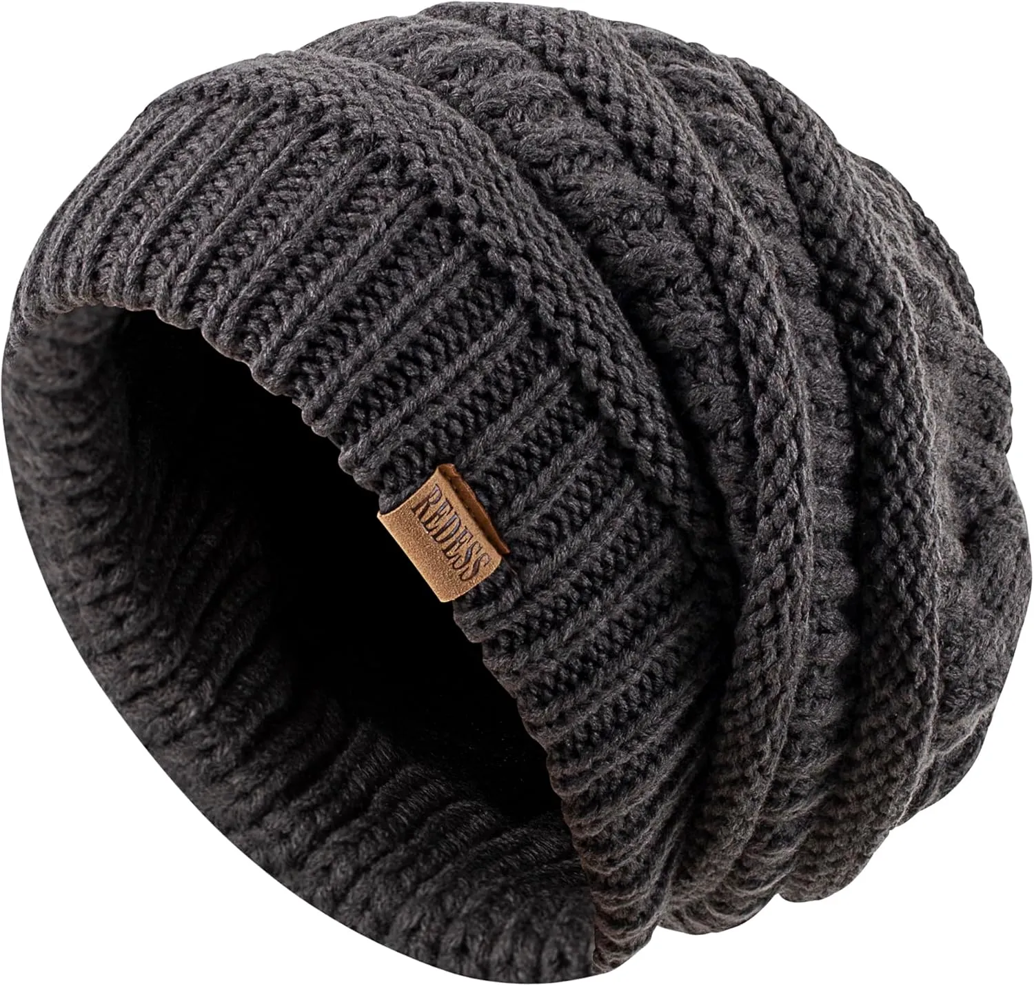 REDESS Slouchy Beanie Hat for Men and Women Winter Warm Chunky Soft Oversized Cable Knit Cap