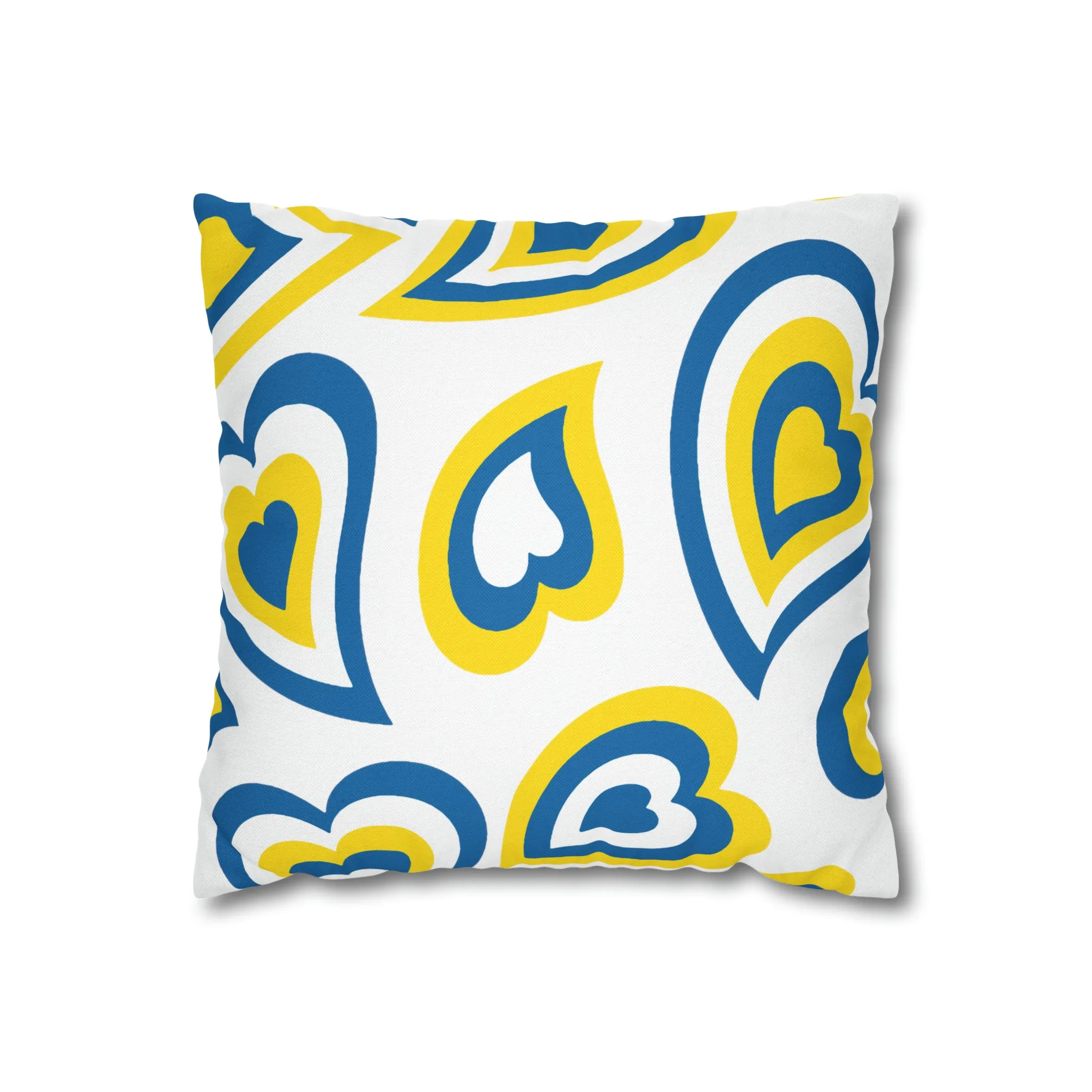 Retro Heart Pillow - Royal and yellow, Heart Pillow, Hearts, Valentine's Day, Delaware, Bed Party Pillow, Sleepaway Camp, dorm decor,