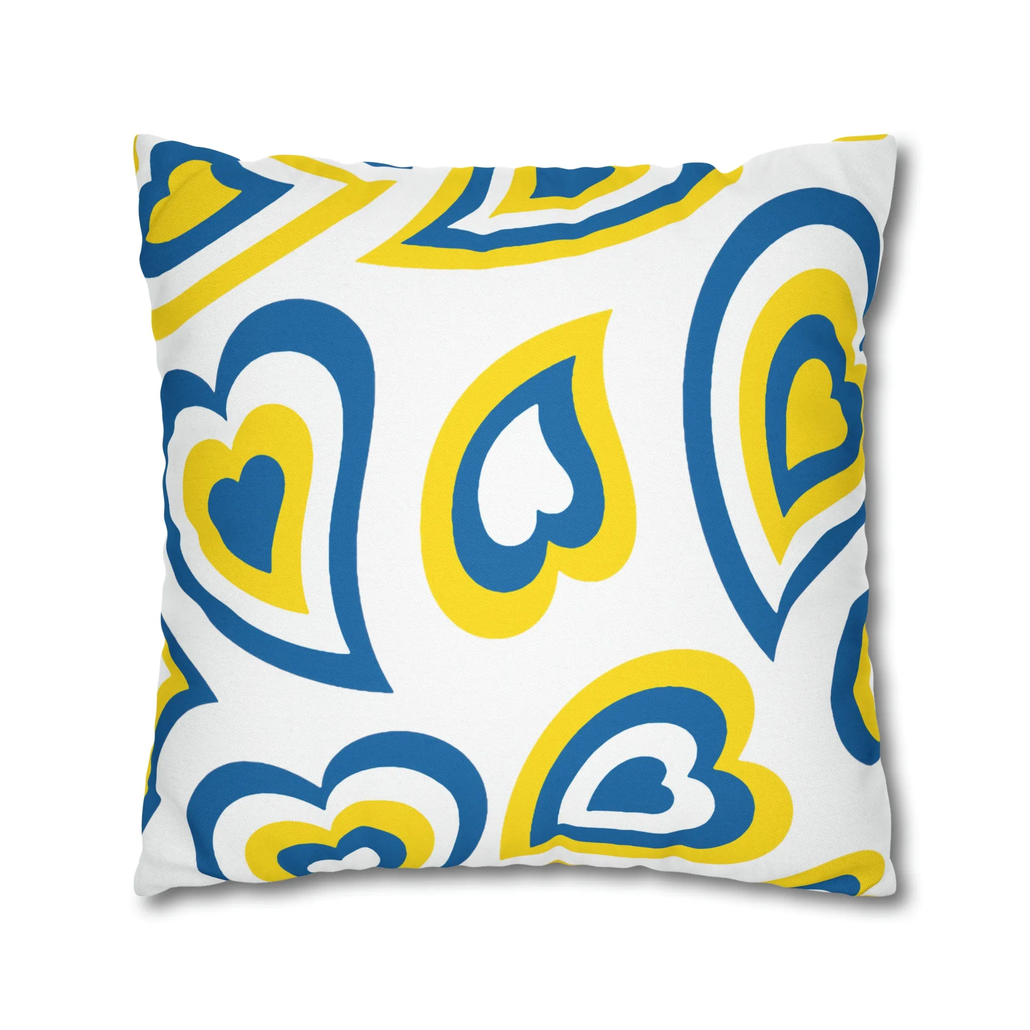 Retro Heart Pillow - Royal and yellow, Heart Pillow, Hearts, Valentine's Day, Delaware, Bed Party Pillow, Sleepaway Camp, dorm decor,