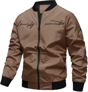 RTRDE Men's Lightweight Bomber Jacket Spring Fall Windbreaker Zip Up Coat with Pocket Casual Work Jackets, M-3XL