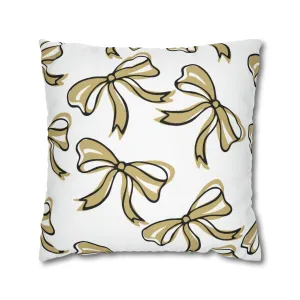 Trendy Bow College Pillow Cover - Dorm Pillow, Graduation Gift, Bed Party Gift, Acceptance Gift, College Gift, CU Boulder, UCF, Wake Forest,