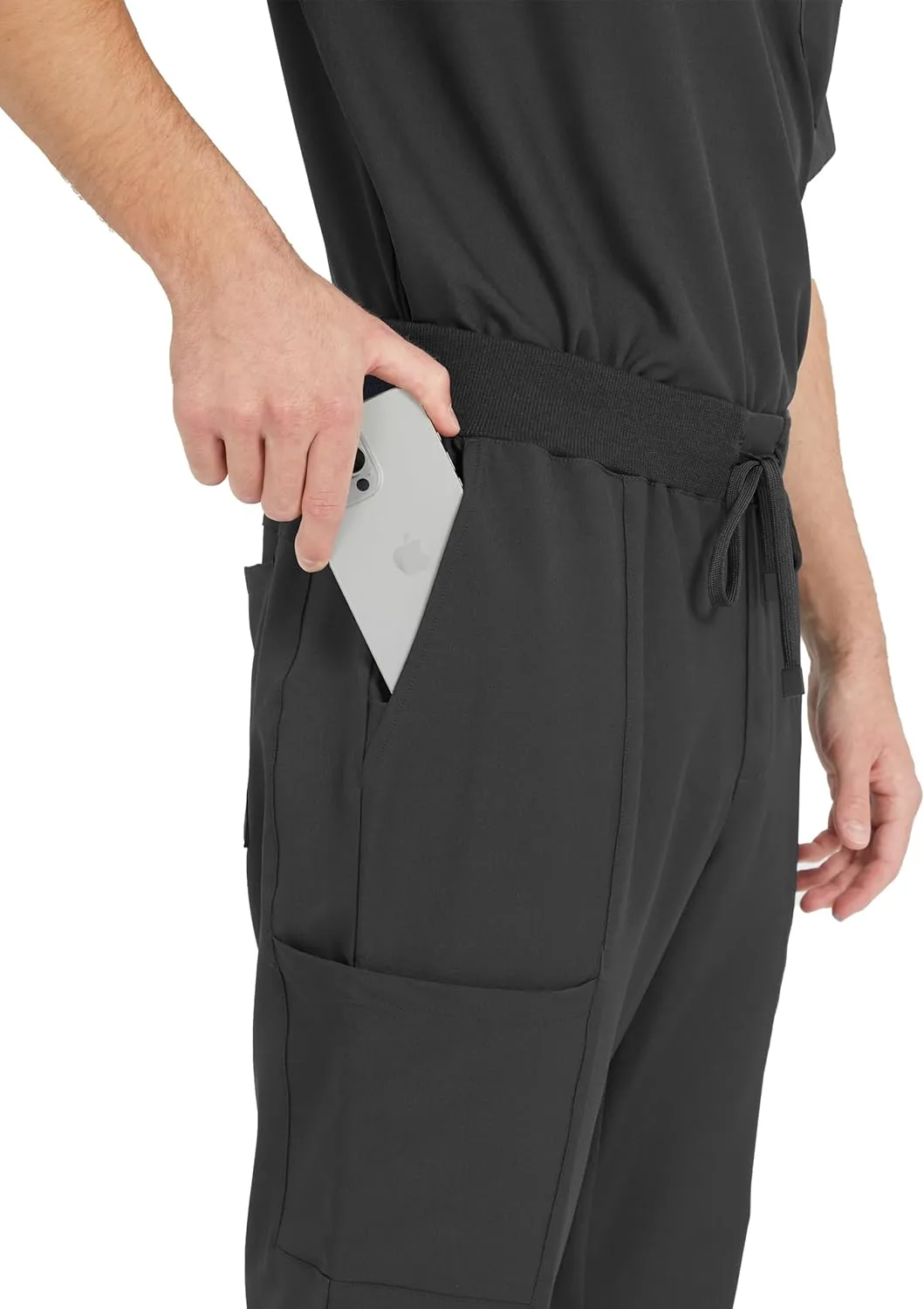 Ubon Scrub Pants for Men, Medical Workwear with 5 Pockets, Straight Leg Fit, Elastic Waistband Drawstring Men's Scrubs