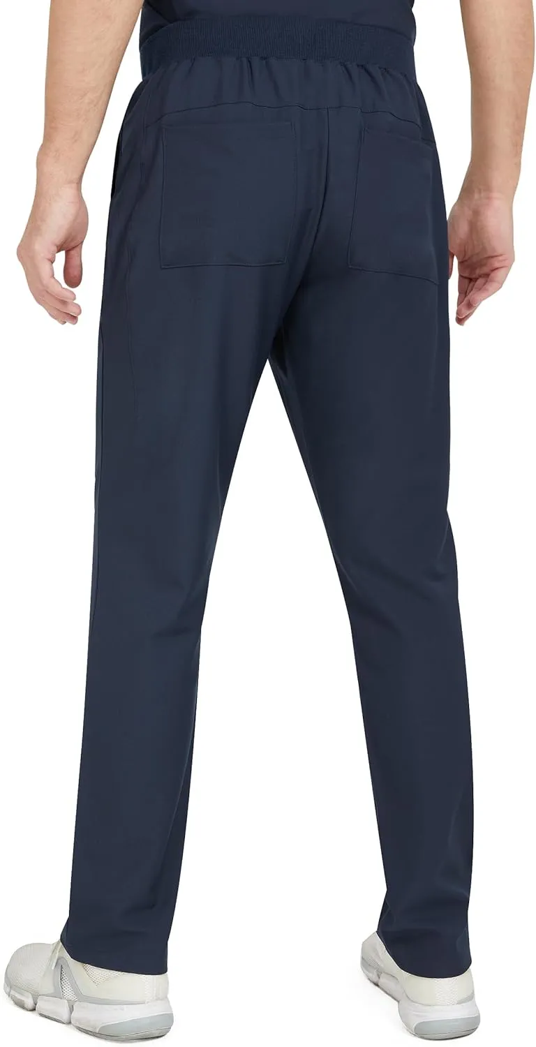 Ubon Scrub Pants for Men, Medical Workwear with 5 Pockets, Straight Leg Fit, Elastic Waistband Drawstring Men's Scrubs
