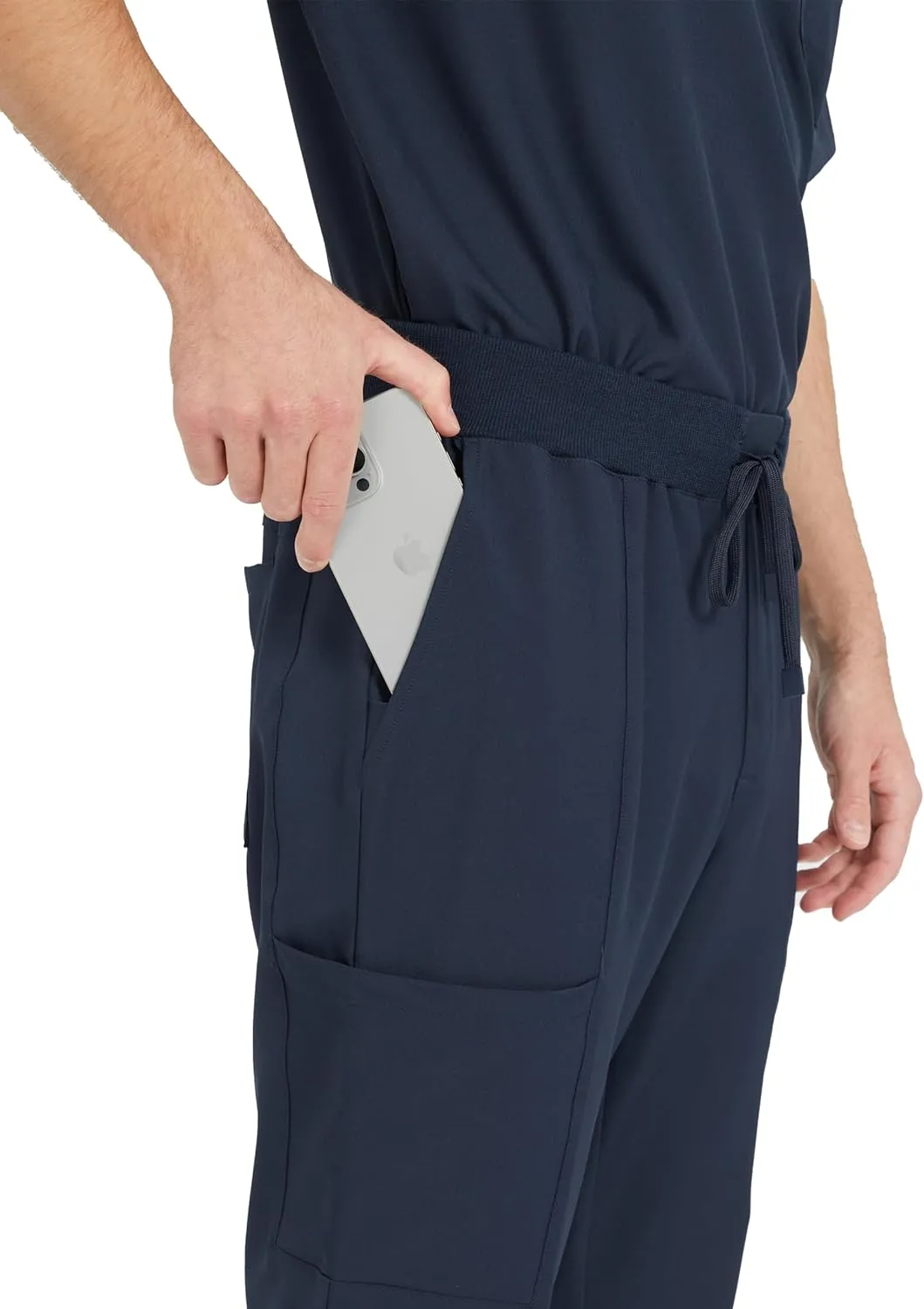 Ubon Scrub Pants for Men, Medical Workwear with 5 Pockets, Straight Leg Fit, Elastic Waistband Drawstring Men's Scrubs