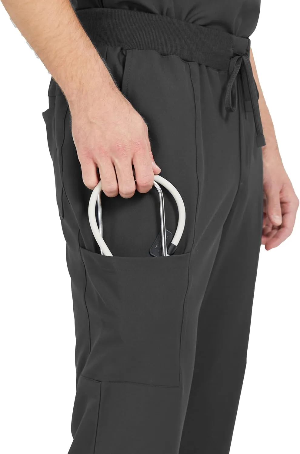 Ubon Scrub Pants for Men, Medical Workwear with 5 Pockets, Straight Leg Fit, Elastic Waistband Drawstring Men's Scrubs