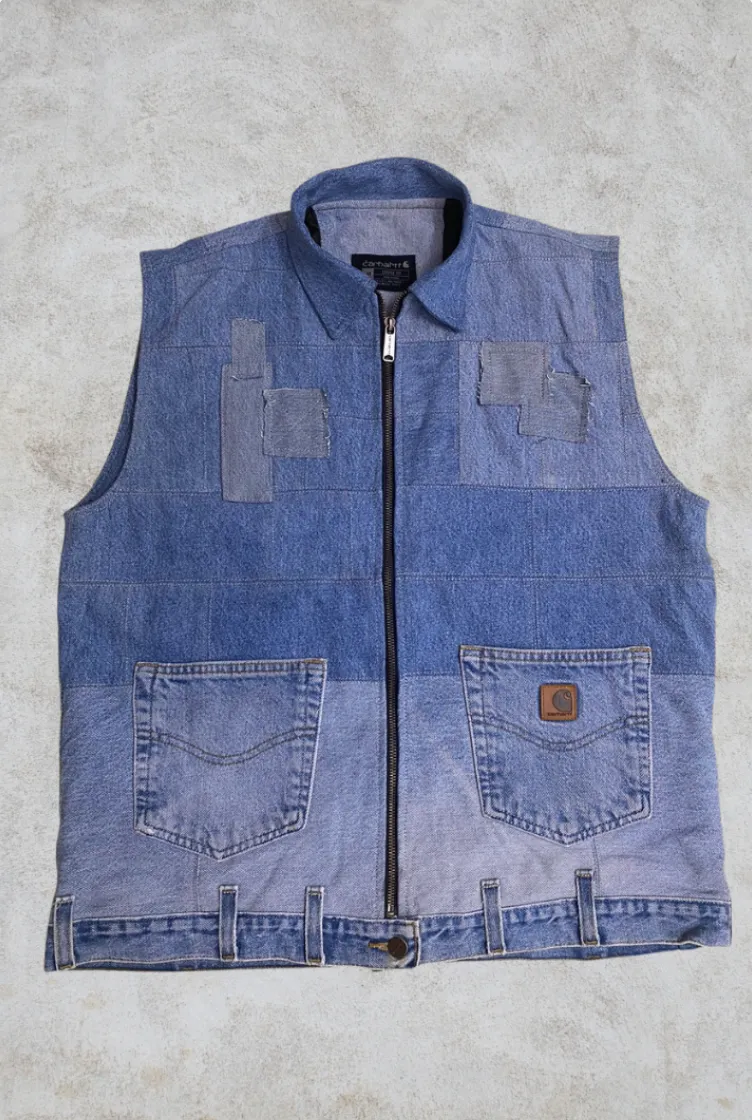 Upcycled Carhartt Denim Utility Vest