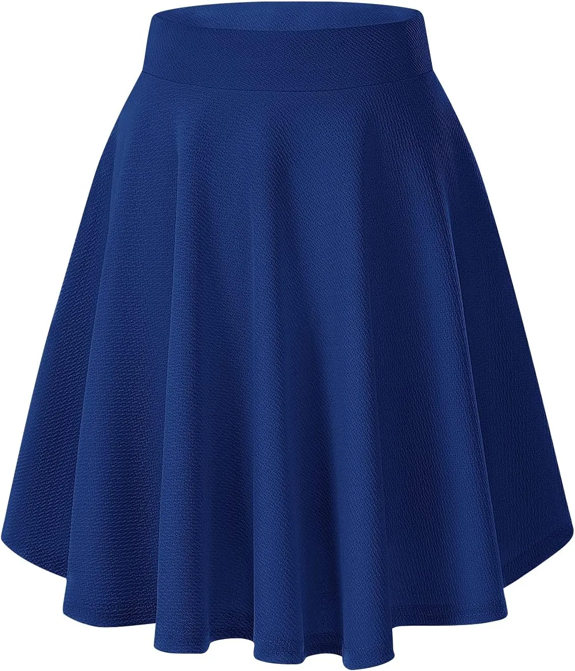 Urban CoCo Women's Basic Midi Skirt Versatile Stretchy Flared Casual High Waisted Skirt