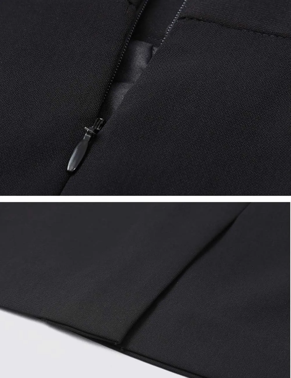 Women's Solid Knee Length Professional Pencil Office Skirt High Waisted Bodycon Cotton Linen Midi Work Dress