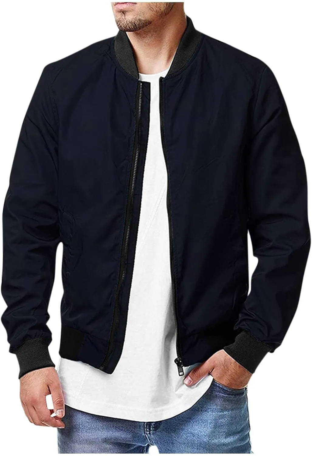 Ymosrh Mens Coats and Jackets Big Tall Spring Fall Causal Softshell Windbreaker Coat Outerwear Jackets for Men