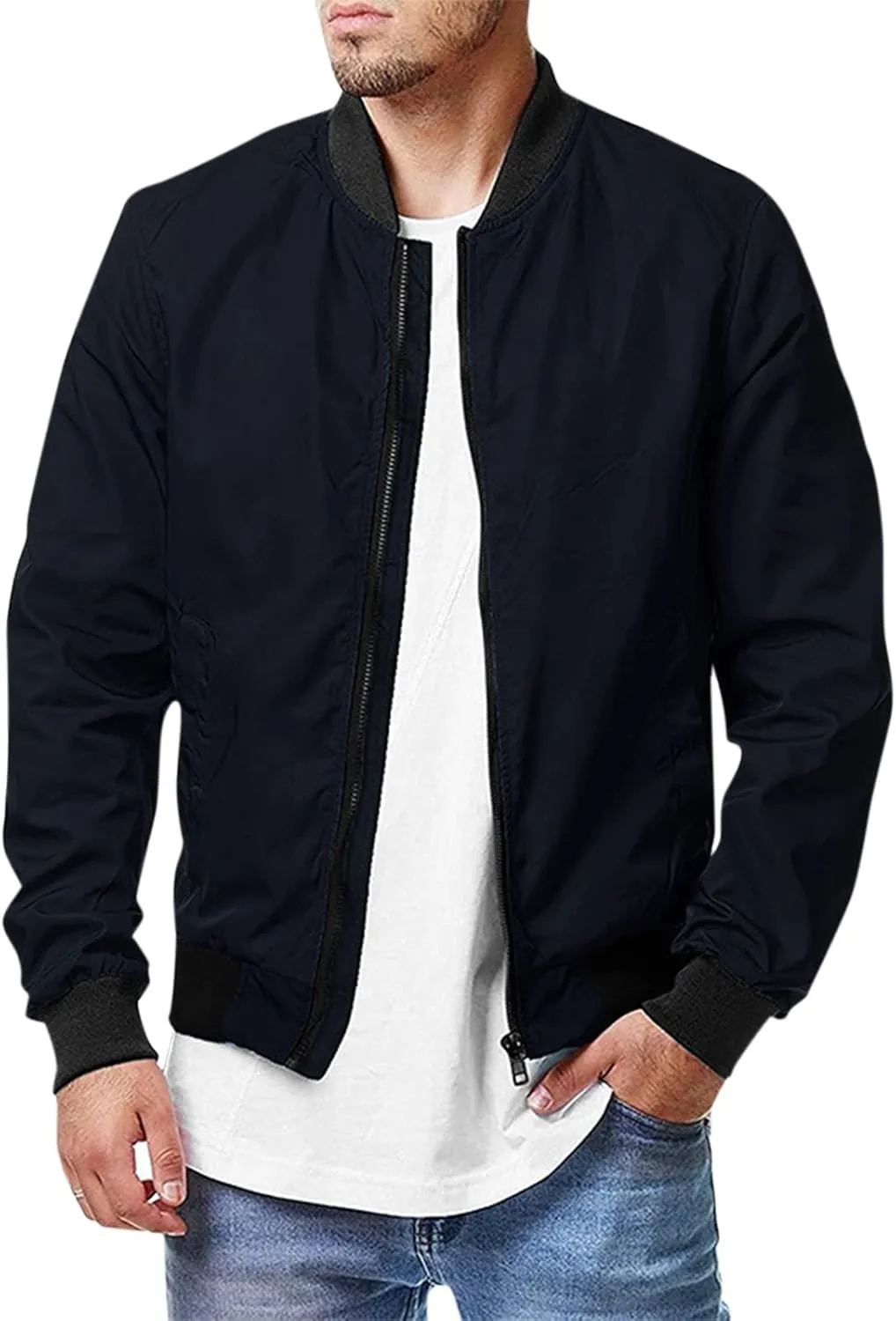 Ymosrh Mens Coats and Jackets Big Tall Spring Fall Causal Softshell Windbreaker Coat Outerwear Jackets for Men