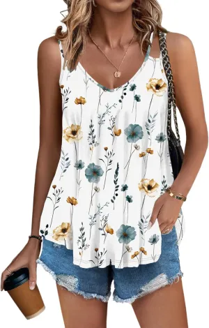 Zeagoo Women Flowy Tank Tops Casual Summer Tops Sexy Tank Tops Spaghetti Strap V Neck Sleeveless Tunic Camisoles Dusty Pink